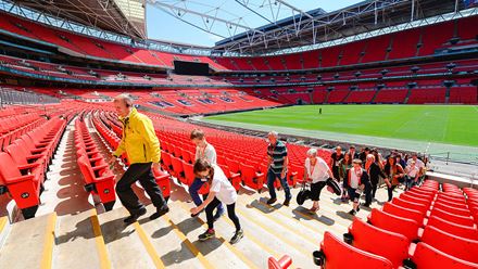 Walk in the footsteps of football and music legends on a Wembley Stadium Tour. Image courtesy of Golden Tours.
