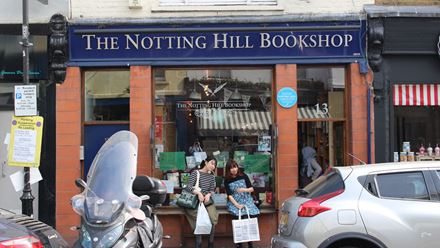 Visit iconic locations from the 1999 film Notting Hill including the travel bookshop. Image courtesy of Golden Tours.