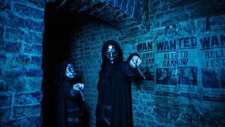 Take on Voldemort's Death Eaters at the Warner Bros. Studio Tour Dark Arts Halloween takeover. TM & © Warner Bros. Entertainment Inc. Harry Potter Publishing Rights © JKR.