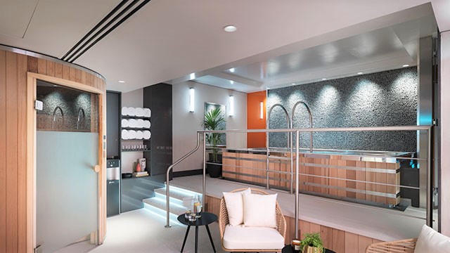 Take some time out at The Spa at The Athenaeum © Red Letter Days. Image courtesy of Red Letter Days. The pool inside the spa with rolled up towels and a seating area