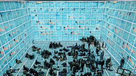 See famous Hockney works in large-scale at David Hockney: Bigger & Closer. Photo credit: Justin Sutcliffe. Image courtesy of Lightroom.