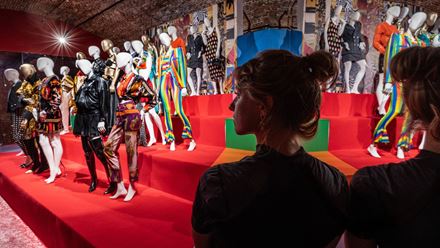 Dive into the dazzling world of Versace fashion, where bold colours and eclectic styles are on display at the Gianni Versace Retrospective exhibition. © Justin Sutcliffe / About Grace PR