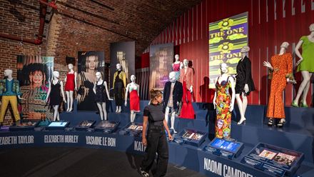 Uncover the glamour of Versace's legacy at Gianni Versace Retrospective, where iconic looks worn by Elizabeth Taylor, Kate Moss and Naomi Campbell take centre stage in a dazzling tribute. © Justin Sutcliffe / About Grace PR