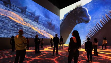 Come face to face with dinosaurs in Prehistoric Planet: Discovering Dinosaurs at Lightroom. Image courtesy of 59 Productions.