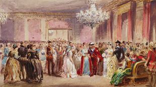 Painting of The Marlborough House fancy ball.