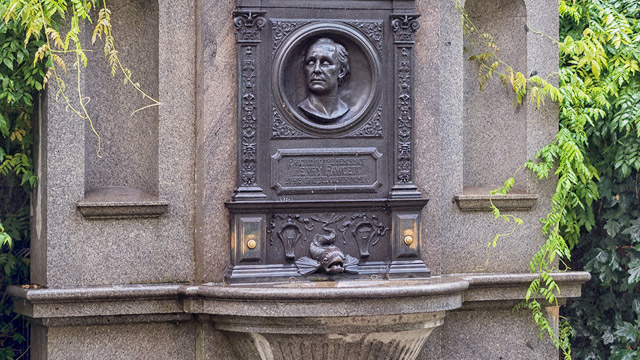 Decorative fountain made of stone in London