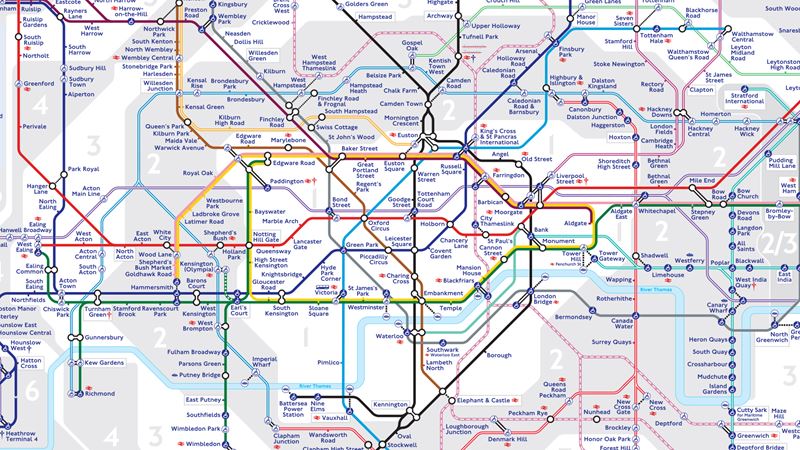 The London Tube map. Credit: Transport for London. Image courtesy of Transport for London. The London Tube map