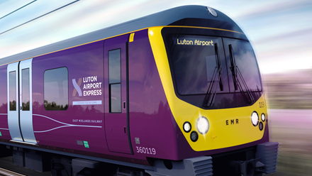 Get to London quickly with the Luton Airport Express. Credit: Luton Airport Express. Image courtesy of London Luton Airport.