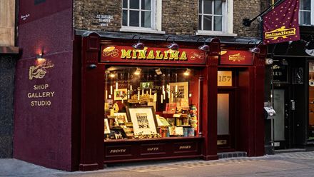 Visit the quirky House of MinaLima, tucked away in London’s West End. Image courtesy of the House of MinaLima.