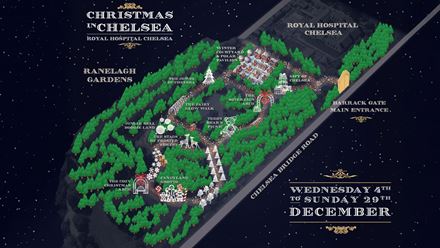 Explore the Christmas in Chelsea map to discover the enchanting experience. Image courtesy of Golden Tours.