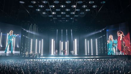 ABBA Voyage performance of Hole in Your Soul at London's ABBA Arena. Image courtesy of Johan Persson / ABBA Voyage.