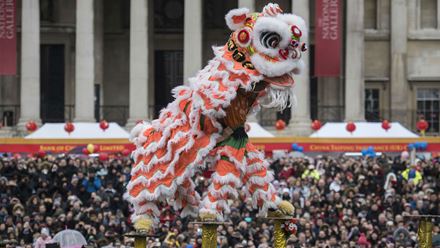 Lion dance during Chinese New Year in Trafalgar Square 2017. © Greater London Authority