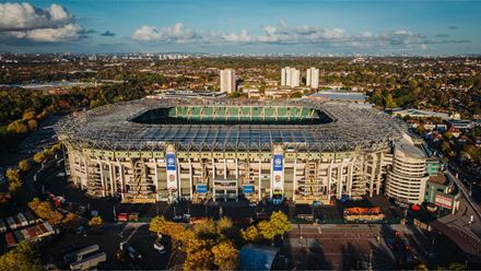 Aerial shot of Twickenham stadium. Image courtesy of World Rugby