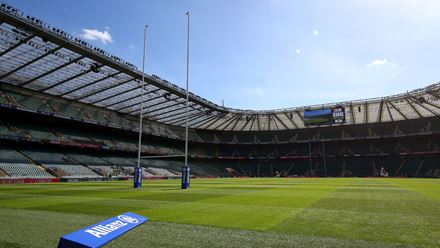 Pitchside view of Twickenham Stadium. Image courtesy of World Rugby