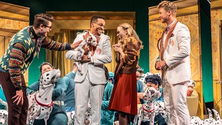 Step back in time as one of Disney's most beloved films makes its way to the London stage: 101 Dalmatians The Musical. Image courtesy of Jo Allan PR/ Photo credit: Johan Persson.
