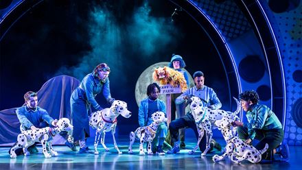 See the pawsome stage adaptation of 101 Dalmatians: The Musical at the Eventim Apollo and spot the puppies from the puppets on stage. Image courtesy of Jo Allan PR/ Photo credit: Johan Persson.