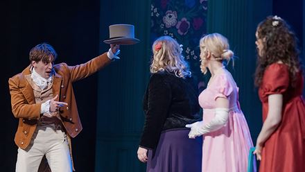 See the hilarious improv comedy Austentatious return to the Vaudeville Theatre for a limited 5 week run in London. Image courtesy of Show and Tell.