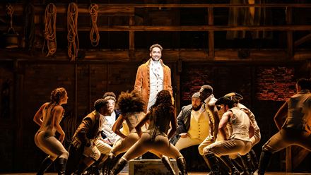 See the story of America and its origins against the backdrop of R&B and jazz beats with the award-winning musical Hamilton in London's West End. Image courtesy of Raw PR/ photo credit Danny Kaan.