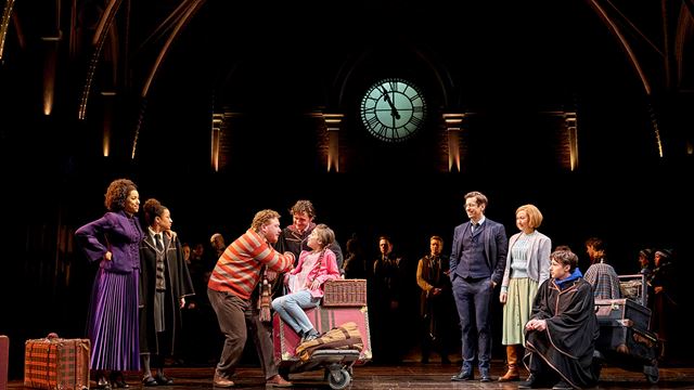Harry Potter and Ginny Weasley are at King's Cross with their three children waiting for their two oldest sons, James and Albus, to board the Hogwarts Express.