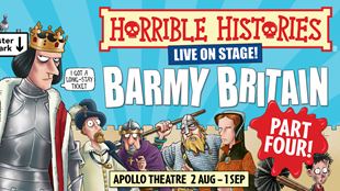 Horrible Histories Live On Stage - Barmy Britain Part Four! at Apollo Theatre. Image courtesy of Kate Morley PR.