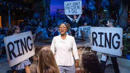 Relive the best scenes from the iconic movie Mamma Mia! for one night while enjoying a four-course Greek meal during the immersive experience Mamma Mia! The Party. Image courtesy of About Grace PR. Photo credit: Marc Brenner.