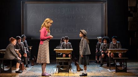 Follow Matilda's adventures as she enters school and clashes with headmistress Mrs Trunchbull. Image courtesy of London Theatre Direct/ Photo credit: Ellie Kurttz