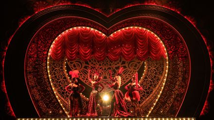 Moulin Rouge, the musical inspired by the French cabaret comes to the London West End. Image courtesy of Dewynters / photo credit: Matt Crockett.