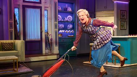 It's time to meet the world's most hilairious nanny at Mrs Doubtfire the comedy musical. Image courtesy of Storyhouse PR/ photo credit: Manuel Harlan.