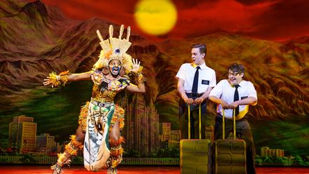 Follow the journey of Elder Price and Elder Cunningham on stage in The Book of Mormon at the Prince of Wales Theatre. Image courtesy of Dewynters.