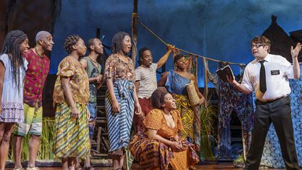 See the award-winning musical The Book of Mormon, currently at the Prince of Wales Theatre. Image courtesy of Dewynters.