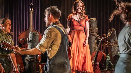 Follow the fate of a man like no other in the new folk musical adaptation of The Curious Case of Benjamin Button, nominated for this year's Olivier Award for Best New Musical. Photo credit: Marc Brenner.