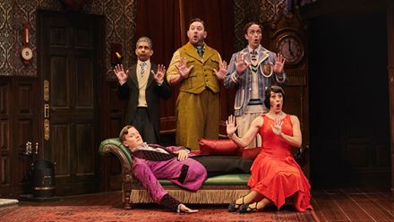 Dive into the chaotic chaos of The Play That Goes Wrong, about an amateur theatre company trying to put on a show with limited results. Image courtesy of Storyhouse PR/ Photo credit: Matt Crockett.