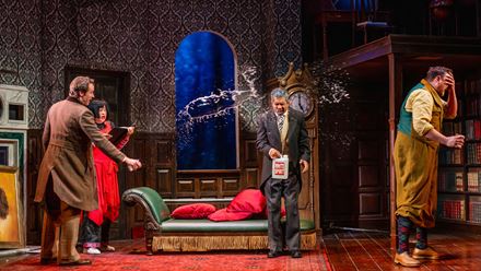 See the cast struggle through a series of unexpected mishaps in The Play That Goes Wrong. Image courtesy of Storyhouse PR / Photo credit: Matt Crockett.