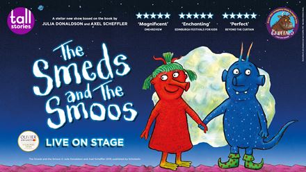 See a joyful tale of star-crossed aliens with The Smeds and the Smoos at the Lyric Theatre. Image courtesy of Tall Stories.