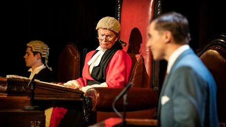 Follow the prosecution of Leonard Vole in Agatha Christie's stage adaptation of Witness for the Prosecution. Image courtesy of Pamela Raith Photography.