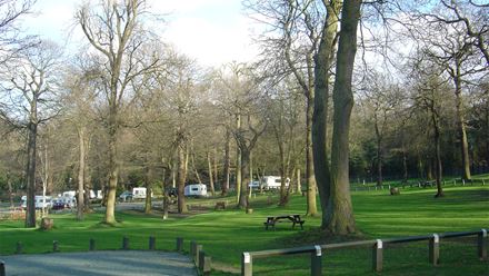 The Abbey Wood Caravan and Motorhome site. Image courtesy of the Caravan and Motorhome Club.