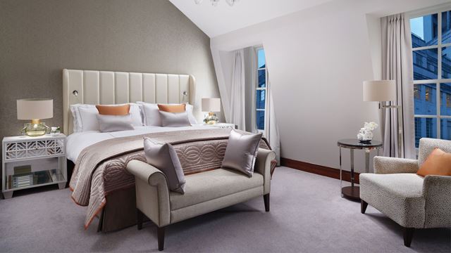 Cream and beige bedroom at Conrad London St James.