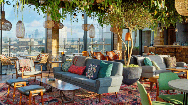 Enjoy beautiful scenery from the comfort of Treehouse London. Credit: Treehouse London. Image courtesy of Treehouse London. The Nest rooftop bar, Treehouse London